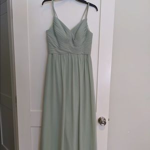 Azazie Blake dress in dusty sage